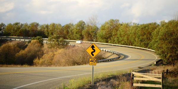 A winding country road near Roseburg Oregon