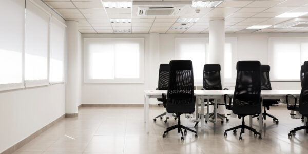 empty office with chairs and tables