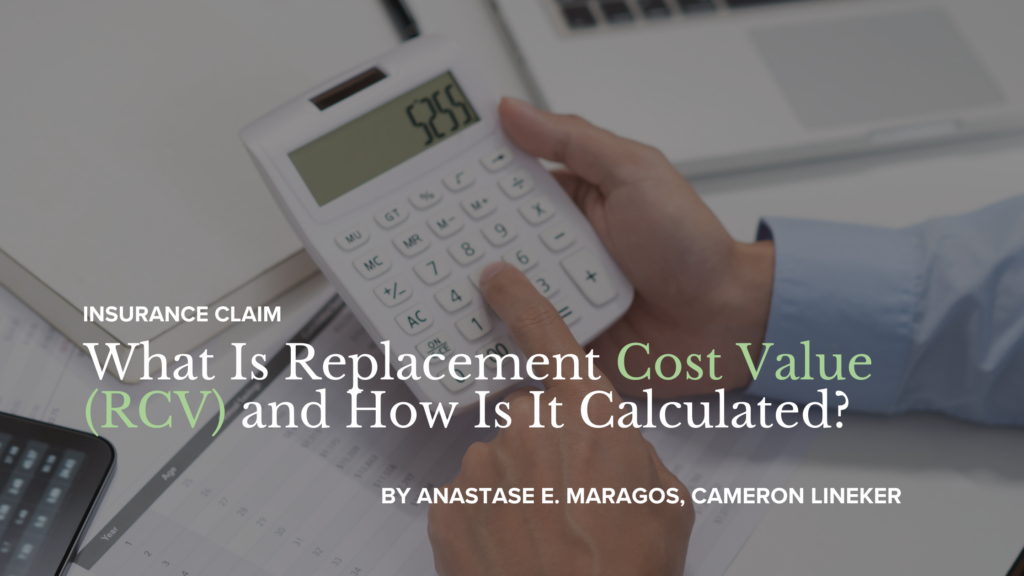 calculator calculating the Repolacement Cost Value
